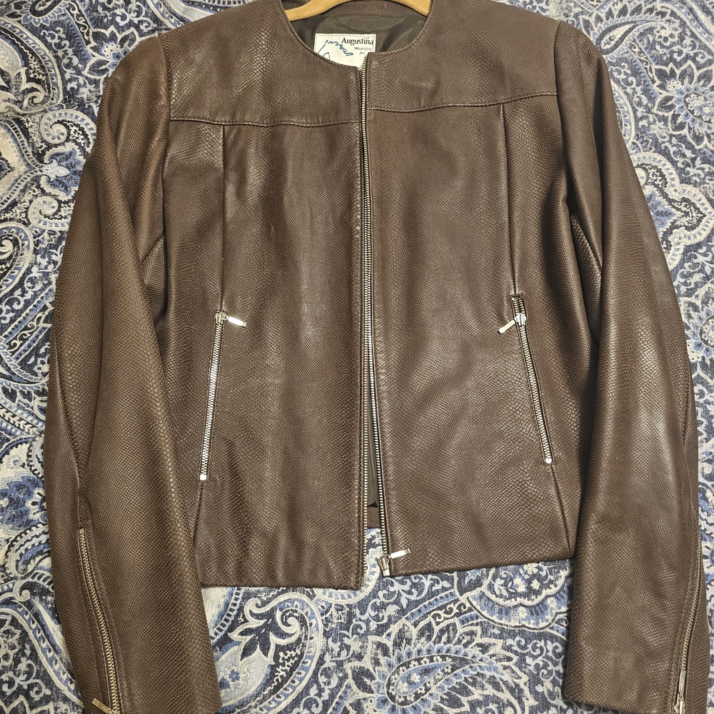 Augustina, Carmel By The Sea, Designer Boutique, Vintage Brown Leather Jacket w